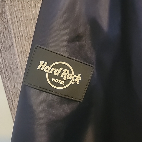 Hard Rock Hotel Riviera Maya Bomber Jacket Blue Zip Up Polyester Mens Small - Picture 6 of 12